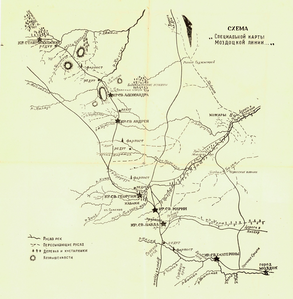 04 Карта Азово-Моздокской оборонительной линии. 1880 г. Из фондов Ставропольского музея-заповедника.jpg