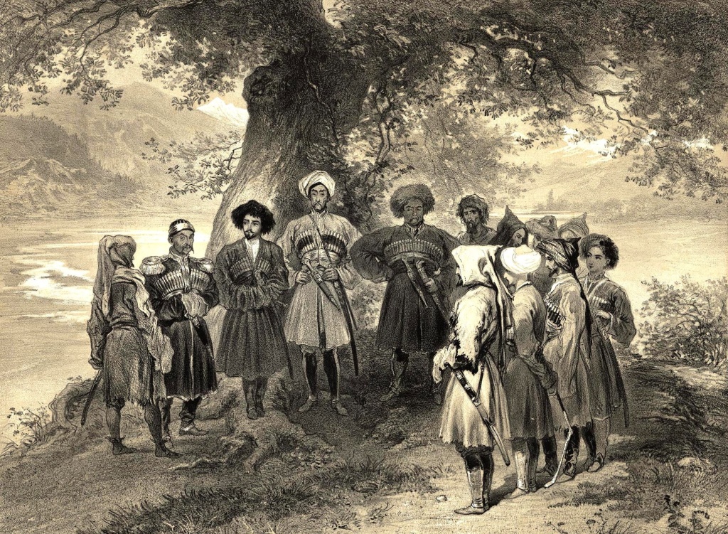Г. Гагарин. Берег Черного моря. Встреча Черкесских князей. 1847 г. Источник pinterest.com.jpg