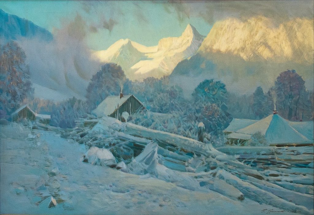 04 Зима в Теберде. 1985 год. 90х130 см. Холст масло (1).jpg